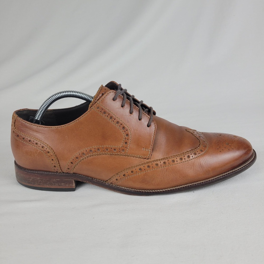 Cole Haan Benton Leather‎ Wingtip Mens 10.5 M Oxford C24116 Brown Shoe **READ
